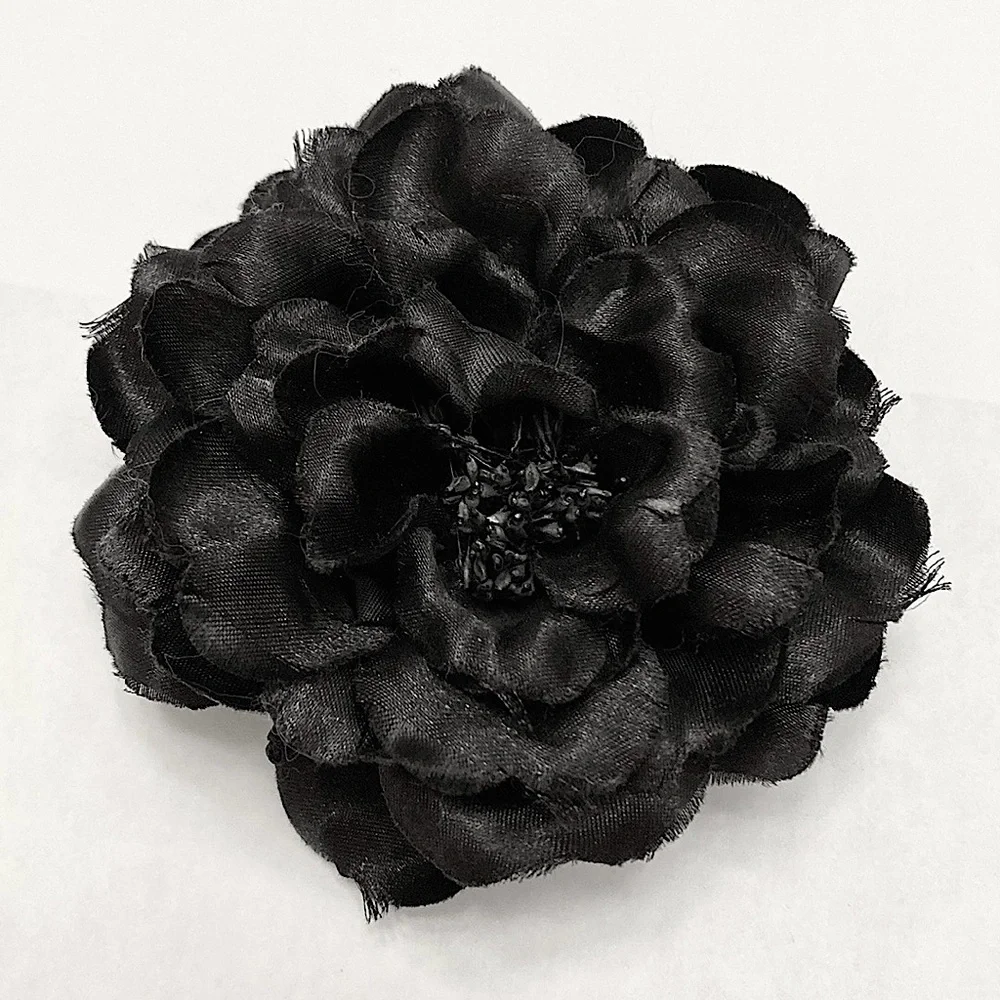Black Flower Dark Romantic Elegant Boho Layered Petals Versatile Hair Clip & Pin